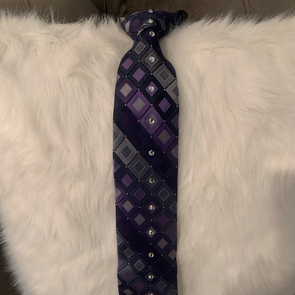 Black w/Multicolor Rhinestone Necktie